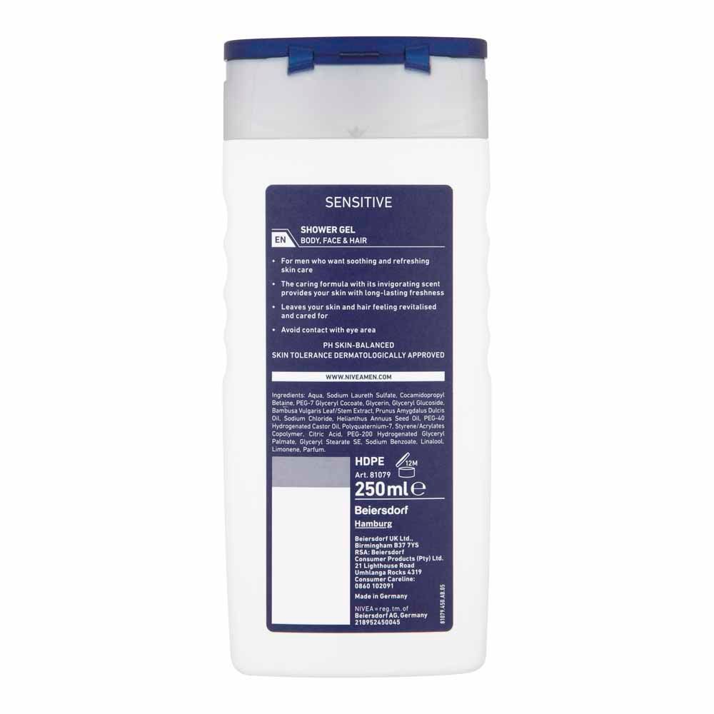 NIVEA MEN Sensitive Shower Gel for Body, Face & Hair 250ml