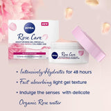 NIVEA Rose Care Moisturiser Gel Cream with Rose Water and Hyaluronic Acid 50ml
