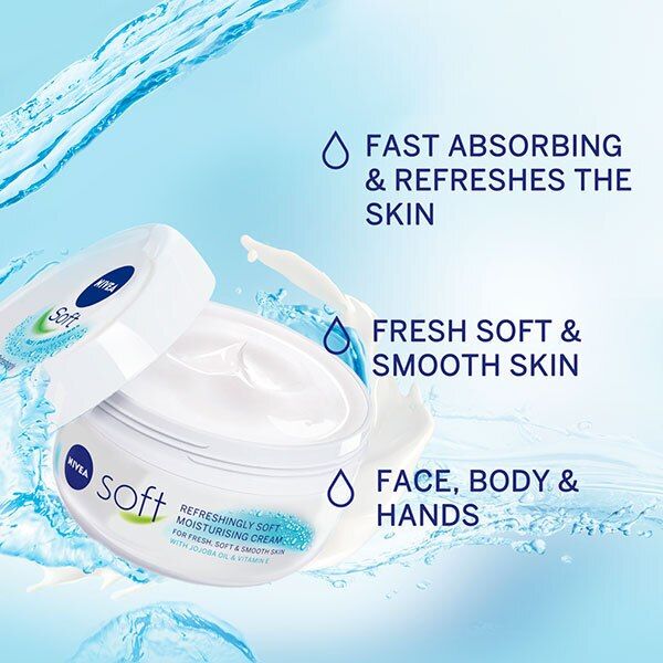 NIVEA Soft Moisturiser Cream for Face, Hands & Body, 300ml