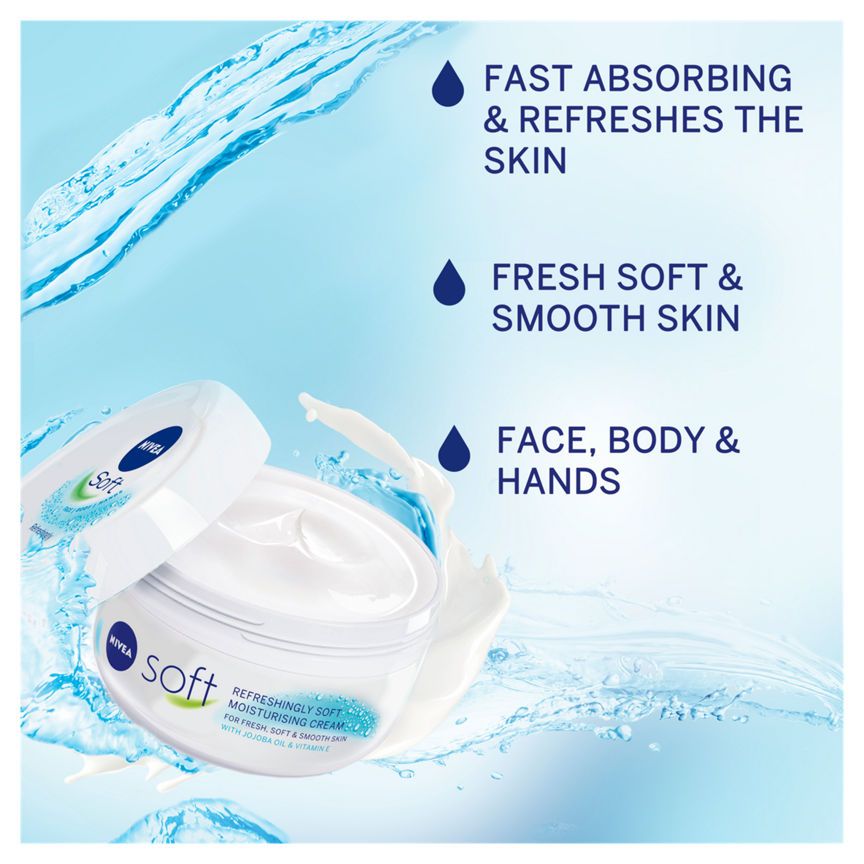 Nivea Soft Moisturising Cream For Face Hands And Body