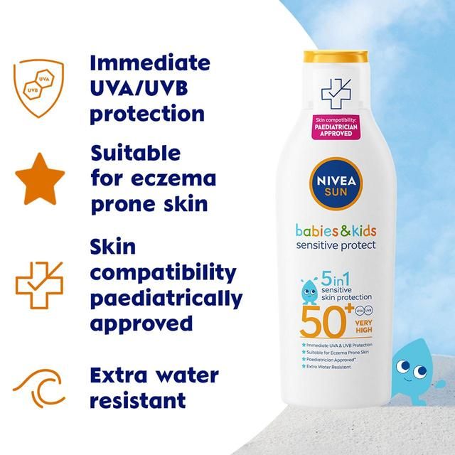 NIVEA SUN Kids Sensitive Protect SPF 50+ Sun Lotion 200ml
