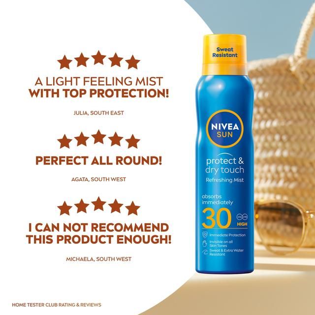 NIVEA SUN Protect & Dry Touch SPF 30 Mist Sunscreen Spray 200ml
