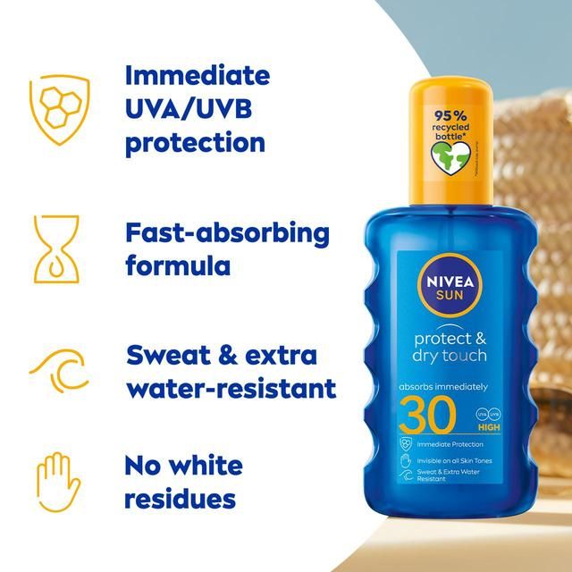 NIVEA SUN Protect & Dry Touch SPF 30 Sunscreen Spray   200ml