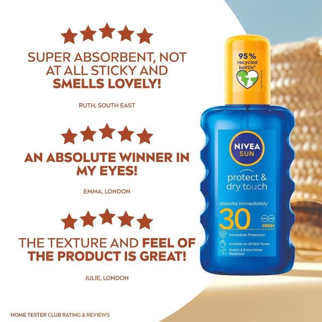 NIVEA SUN Protect & Dry Touch SPF 30 Sunscreen Spray   200ml