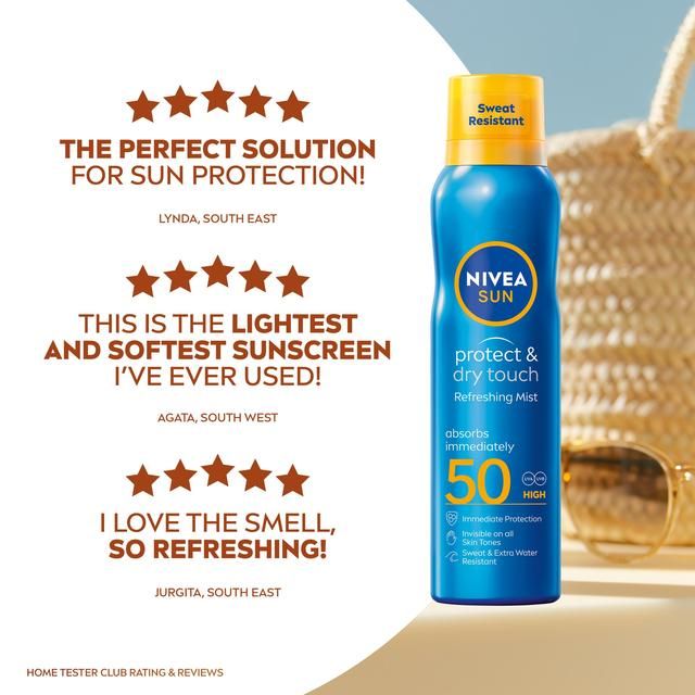 NIVEA SUN Protect & Dry Touch SPF 50 Mist Sunscreen Spray   200ml