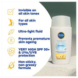 NIVEA SUN UV Face Invisible Daily Fluid SPF 50 Sunscreen   40ml