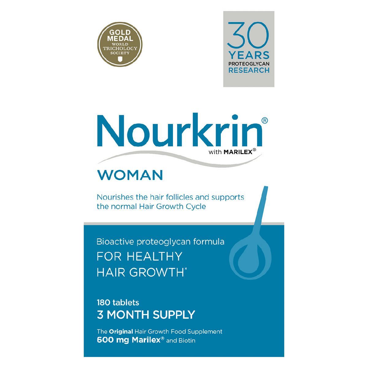 Nourkrin® WOMAN For Hair Growth- 3 Month Supply (180 Tablets) Bundle