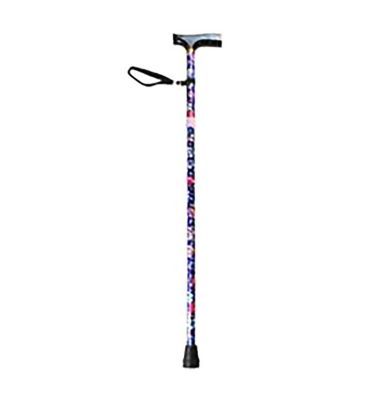 NRS Folding Walking Stick Blue Floral