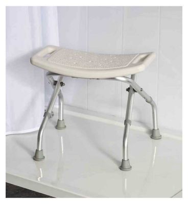 NRS Healthcare Folding Shower Stool, White