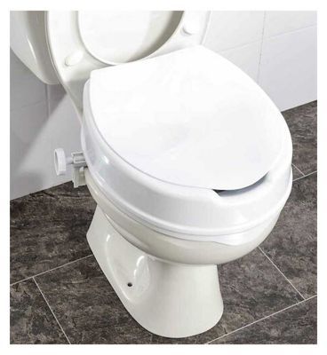 NRS Healthcare Linton Plus Raised Toilet Seat with Lid - 100mm/4Inches