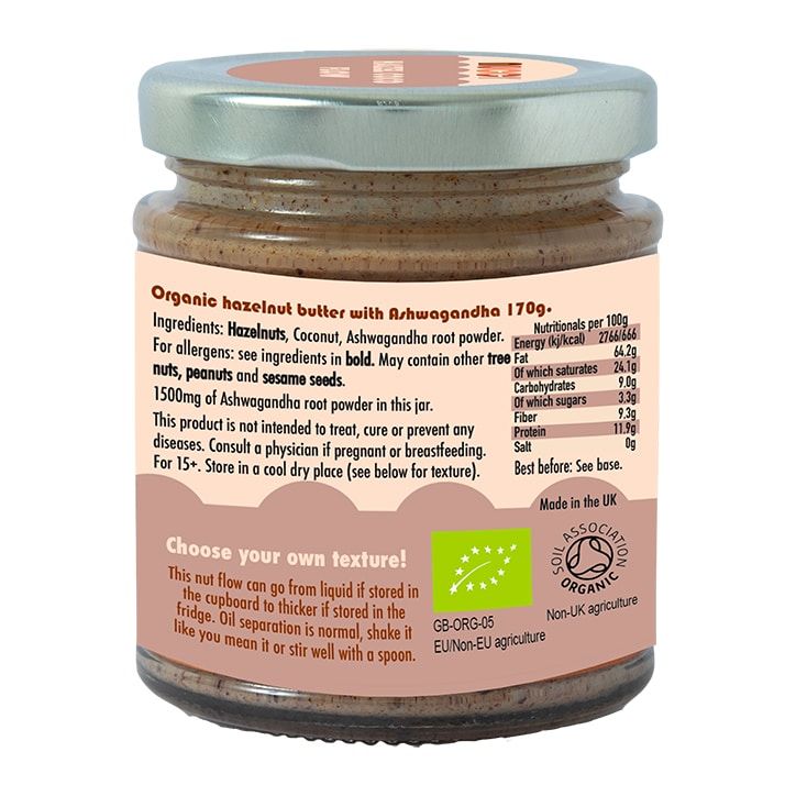 Nuccy Ashwagandha Chocolate Hazelnut Butter 170g Coconut Peanut Butter