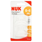 NUK First Choice Medium Flow Teats 0-6mths 2 per pack
