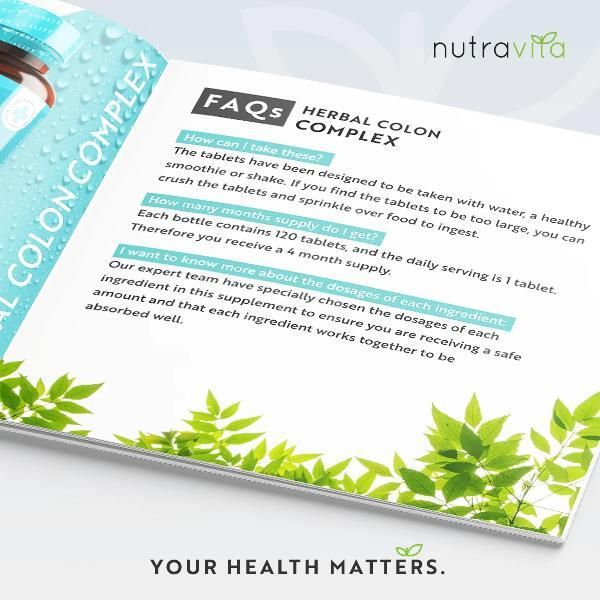 Nutravita Herbal Colon Cleanse Complex - 120 Vegan Tablets