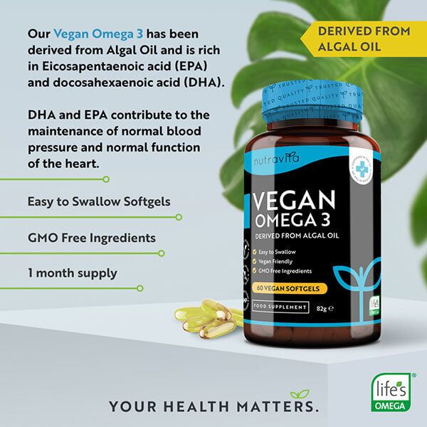 Nutravita Vegan Omega 3 600mg DHA & 300mg EPA - 60 Softgels