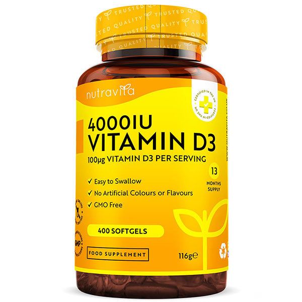 Nutravita Vitamin D3 4000IU 100µg - 400 Softgel Capsules