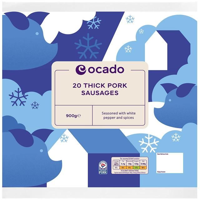 Ocado 20 Thick Pork Sausages 900g