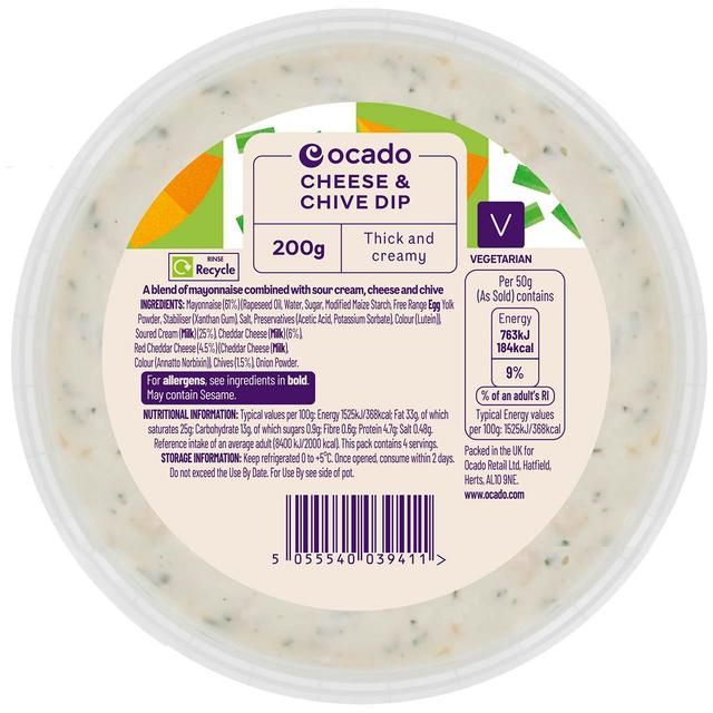 Ocado Cheese & Chive Dip 200g