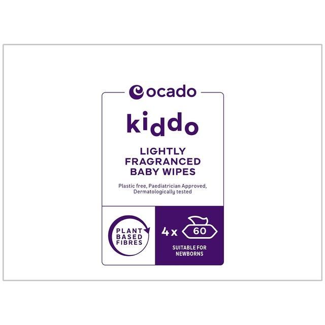 Ocado Kiddo Lightly Fragranced Baby Wipes Multipack 4 x 60 per pack