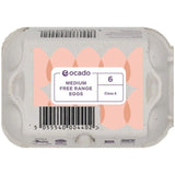 Ocado Medium Free Range Eggs 6 per pack