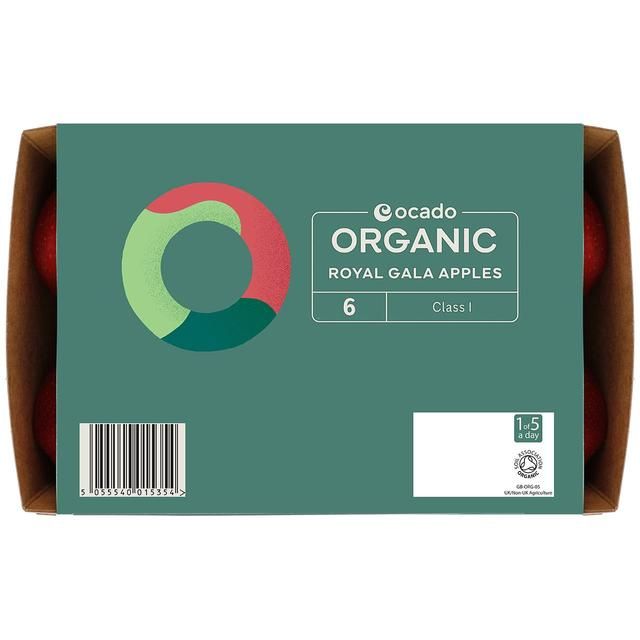 Ocado Organic Royal Gala Apples 6 per pack