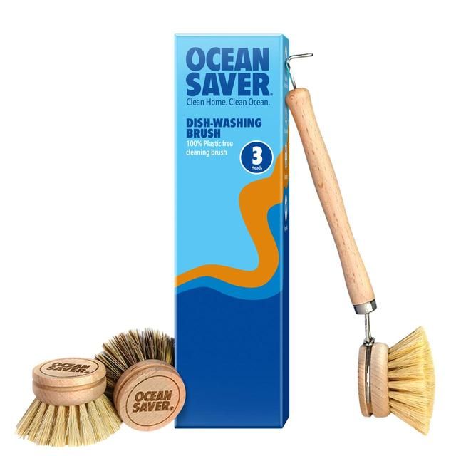 OceanSaver Wooden Dishwashing Brush & replacement heads