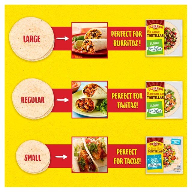 Old El Paso Large Flour Tortilla Fajita Wraps 6 per pack