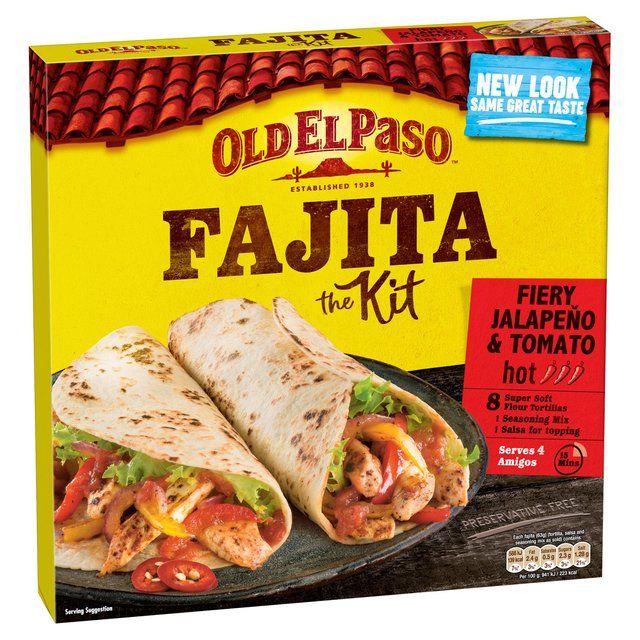 Old El Paso Mexican Fiery Jalepano & Tomato Fajita Kit 500g