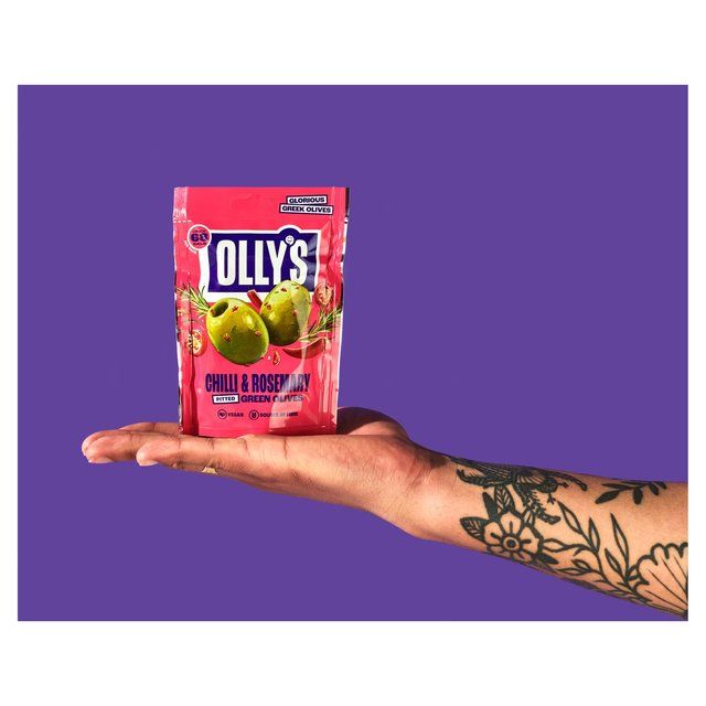 Olly's Olives Chilli & Rosemary Green Halkidiki Olives - The Bandit 50g