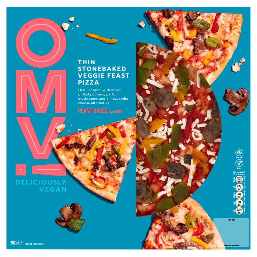 OMV! Deliciously Vegan Thin Stonebaked Vegetable Feast Vegan Pizza