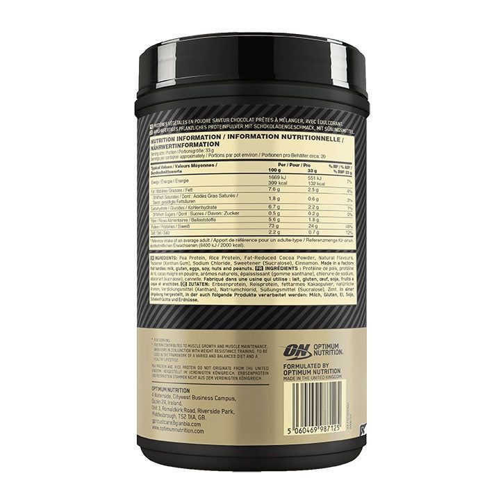 Optimum Nutrition Gold Standard 100% Plant French Vanilla Crème 684g Chocolate