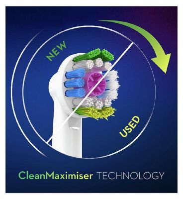 Oral-B 3D White Toothbrush Head with CleanMaximiser Technology, 8 Pack