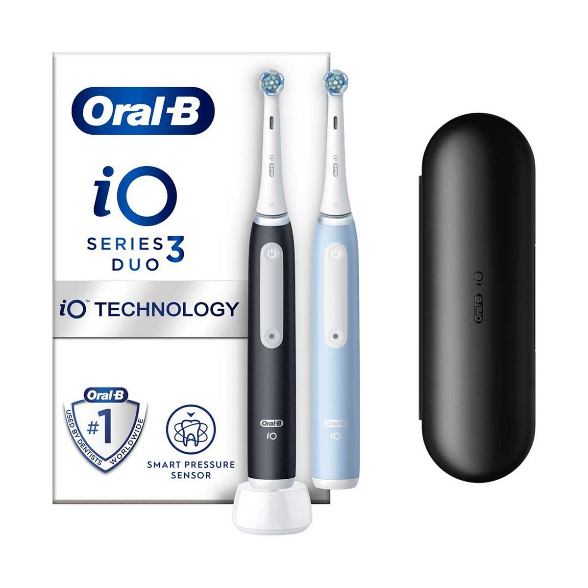 Oral-B iO3 Electric Toothbrush Matt Black & Ice Blue Duo Pack