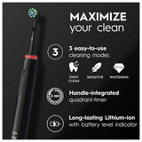 Oral-B Pro 3 3900 Black & Pink Duo Pack of 2 Electric Toothbrushes 2 per pack