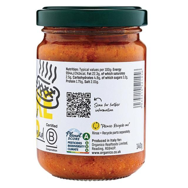 Organico Roasted Pepper Spread & Dip 140g