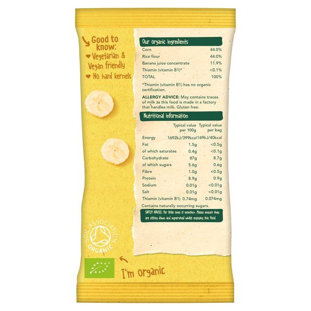 Organix Banana Organic Puffcorn 12 mths+ Multipack 4 x 10g