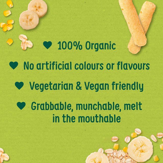 Organix Banana Weaning Wands Organic Baby Finger Finger Food 6 months+ 25g