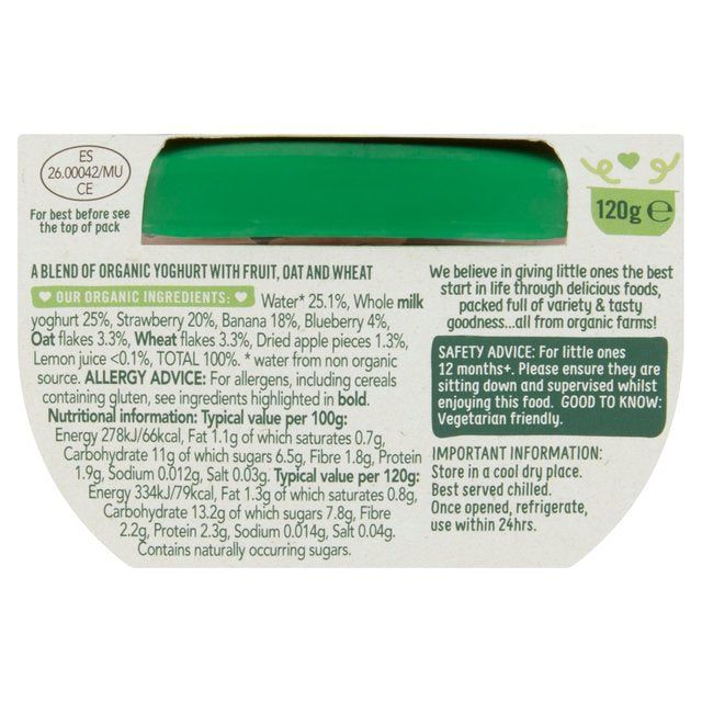 Organix Berry Sunshine Bowl With Yoghurt Banana & Oats Toddler Meal   120g