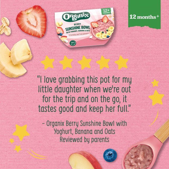 Organix Berry Sunshine Bowl With Yoghurt Banana & Oats Toddler Meal   120g