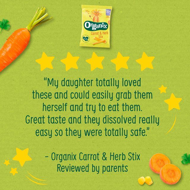 Organix Carrot Organic Stix Toddler Snack 10 months+ 15g