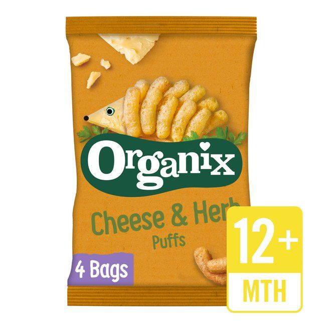Organix Cheese & Herb Orgnic Puffs 10 mths+ Multipack   4 x 15g