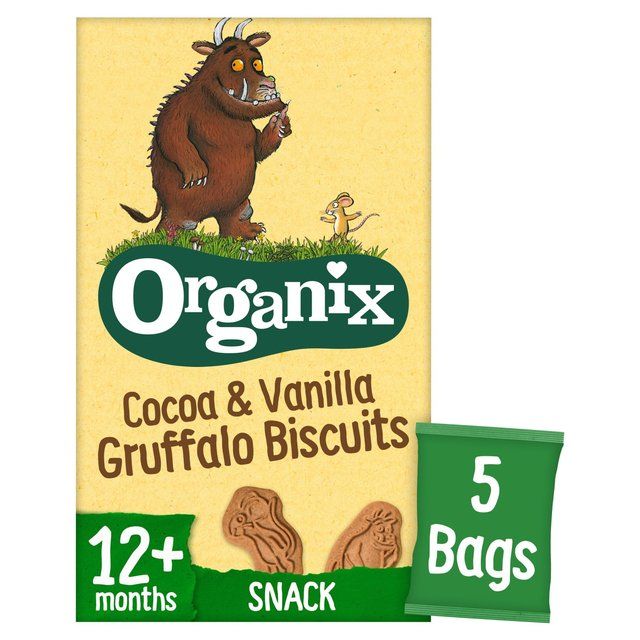 Organix Cocoa & Vanilla Organic Gruffalo Biscuits 12 mths+ Multipack   5 x 20g