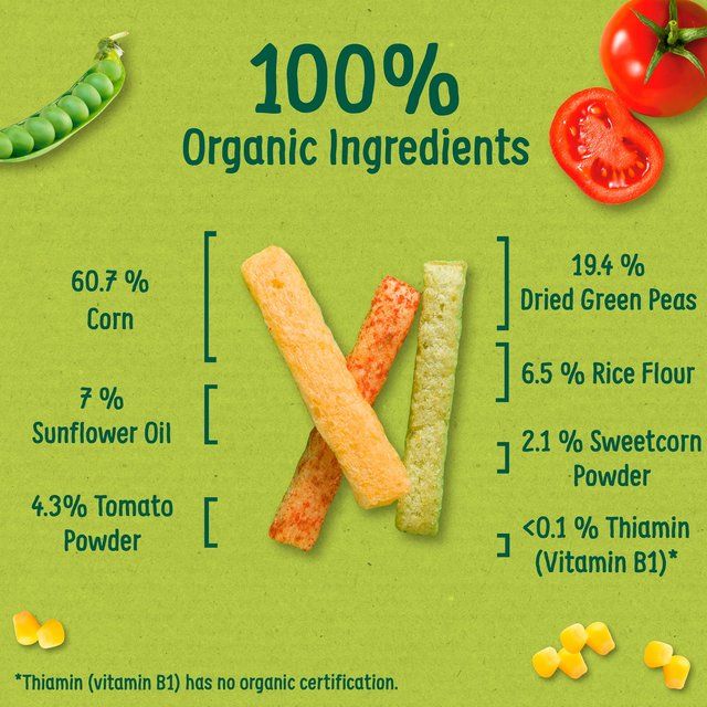 Organix Melty Veggie Organic Sticks Baby Snack 7 months+ 15g