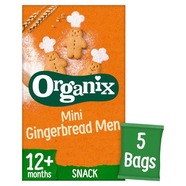 Organix Mini Gingerbread Men Organic Toddler Snack Biscuits Multipack 5 x 20g