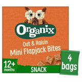 Organix Mini Organic Oat & Raisin Flapjack Toddler Snacks Multipack   4 x 20g