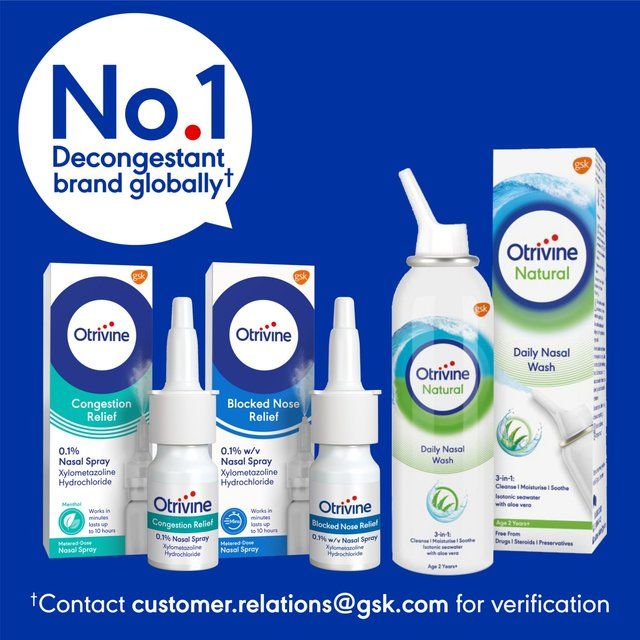 Otrivine Blocked Nose & Congestion Relief Nasal Spray   10ml