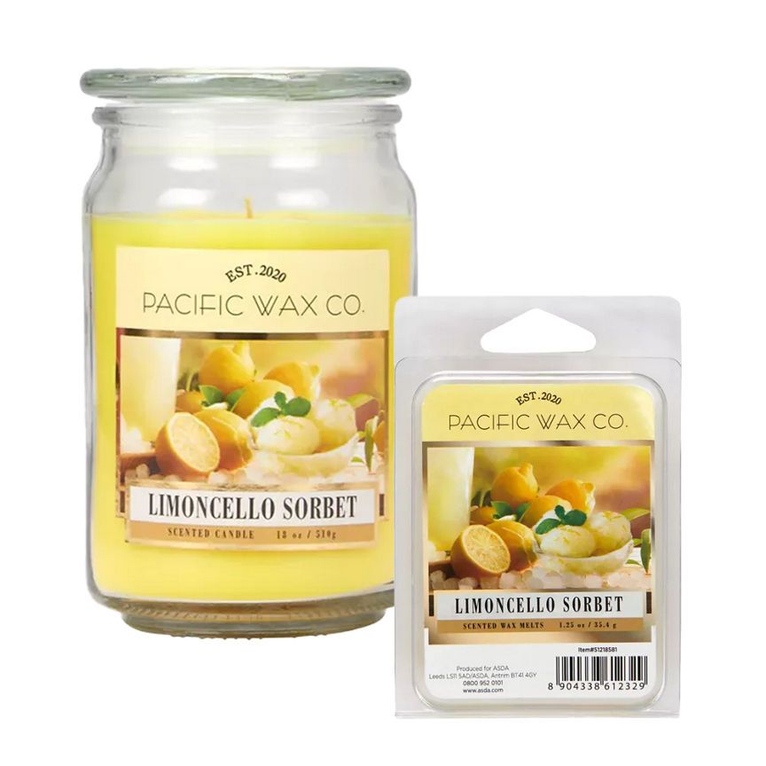 Pacific Wax Co Limoncello Sorbet Jar Candle & Wax Melts Bundle
