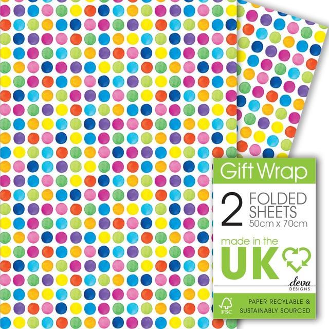Painted Dots Gift Wrap Sheets 2 per pack