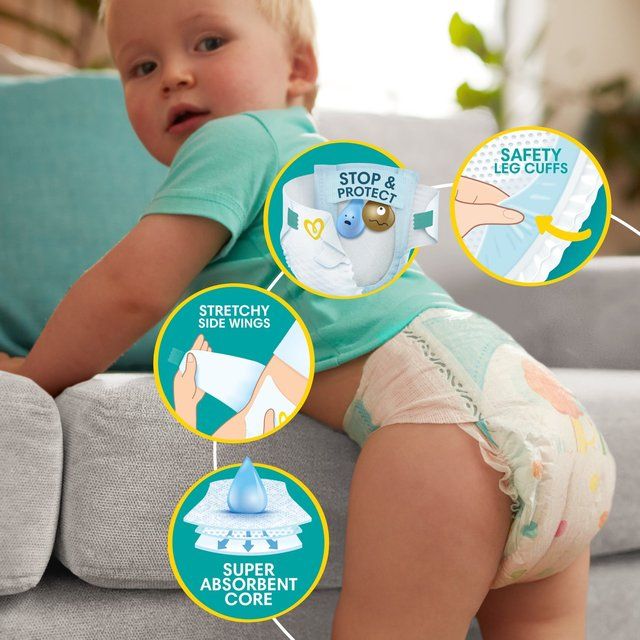 Pampers Baby-Dry Nappies Size 3 (6-10kg) Essential Pack   50 per pack