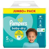 Pampers Baby-Dry Nappies Size 5 (11-16kg) Jumbo+ Pack   72 per pack