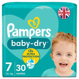 Pampers Baby-Dry Nappies Size 7 (15kg+) Essential Pack 30 per pack
